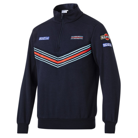 Hoodies and jackets SPARCO MARTINI RACING half zip sweatshirt, blue marine | races-shop.com