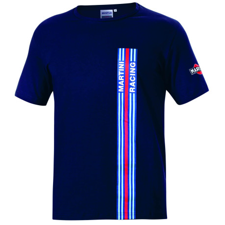 T-shirts Sparco MARTINI RACING Stripes white T-shirt for men - blue marine | races-shop.com