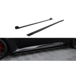 Side Skirts Diffusers V1 BMW M2 G87 (Black + Gloss Flaps)