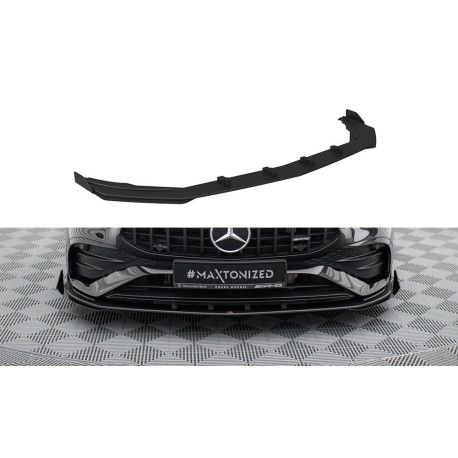Body kit and visual accessories Front Splitter Mercedes-AMG A35 W177 Facelift (Black-Red + Gloss Flaps) | races-shop.com