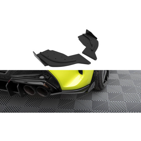Body kit and visual accessories MAXTON DESIGN rear side splitters for BMW 1 F40 M-Pack / M135i, black-red + gloss flaps, V2 | races-shop.com