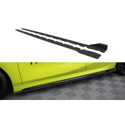 Side Skirts Diffusers BMW 1 F40 M-Pack / M135i (Black + Gloss Flaps)