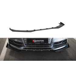 Front Splitter Audi S3 / A3 S-Line Sedan 8V (Black-Red + Gloss Flaps)