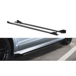 MAXTON DESIGN side skirts diffusers for Audi S3 / A3 S-Line Sedan 8V, black + gloss flaps