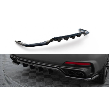 Body kit and visual accessories MAXTON DESIGN central rear splitter for Maserati Levante Trofeo Mk1 (with vertical bars), glossy black | races-shop.com