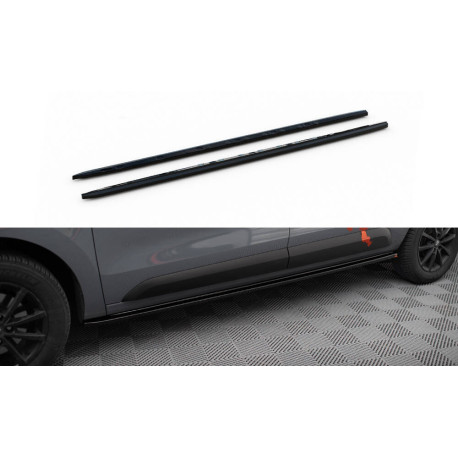 Body kit and visual accessories MAXTON DESIGN side skirts diffusers for Renault Express Mk2, glossy black | races-shop.com