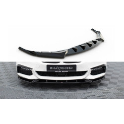 MAXTON DESIGN front splitter for BMW 5 M-Pack G30 / G31, glossy black, V4