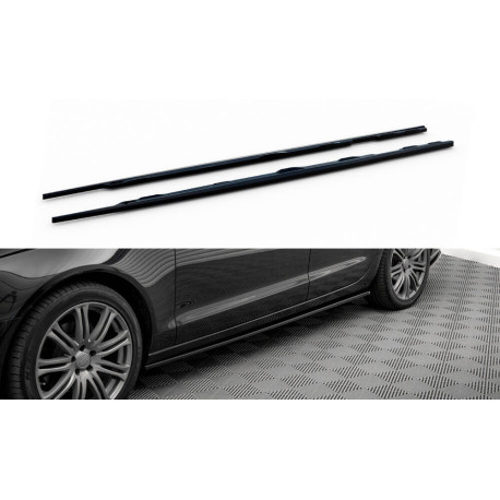 Body kit and visual accessories MAXTON DESIGN side skirts diffusers for Audi A6 C7, glossy black, V2 | races-shop.com