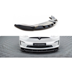MAXTON DESIGN front splitter for Tesla Model X Mk1 Facelift, glossy black, V2