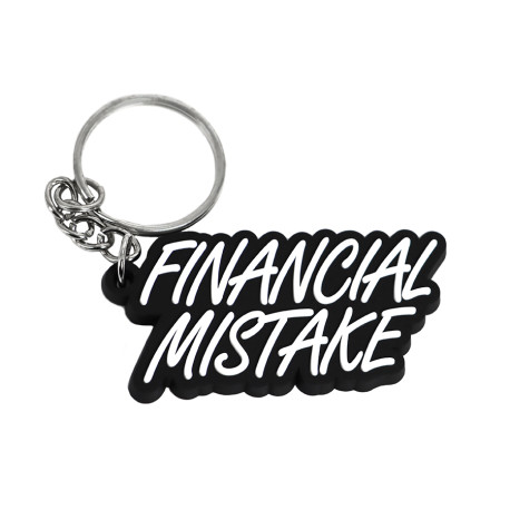 keychains PVC rubber keychain "Financial Mistake" | races-shop.com