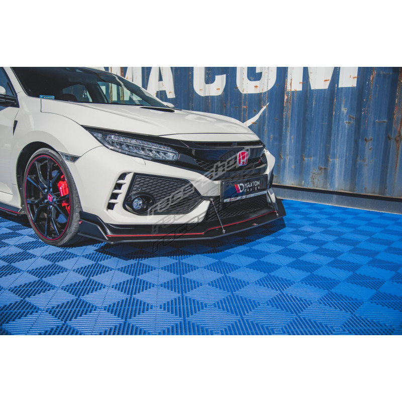 Honda Racing Splitter Racing Durability Front Splitter Honda Civic X Type-R | races-shop.com