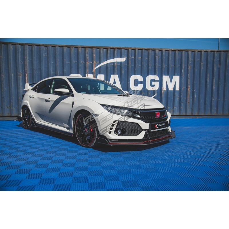 Honda Racing Splitter Racing Durability Front Splitter Honda Civic X Type-R | races-shop.com
