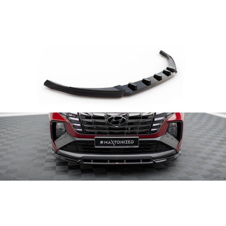 Body kit and visual accessories MAXTON DESIGN front splitter for Hyundai Tucson N-Line Mk4, glossy black, V2 | races-shop.com