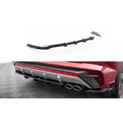 MAXTON DESIGN central rear splitter for Hyundai Tucson N-Line Mk4 (with vertical bars), glossy black