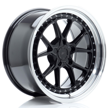 Aluminium wheels Japan Racing JR39 18x9,5 ET15-35 5H BLANK Glossy Black w/Machined Lip | races-shop.com