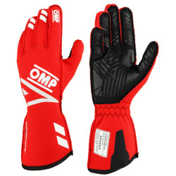 FIA race gloves OMP ONE EVO FX (external stitching), red