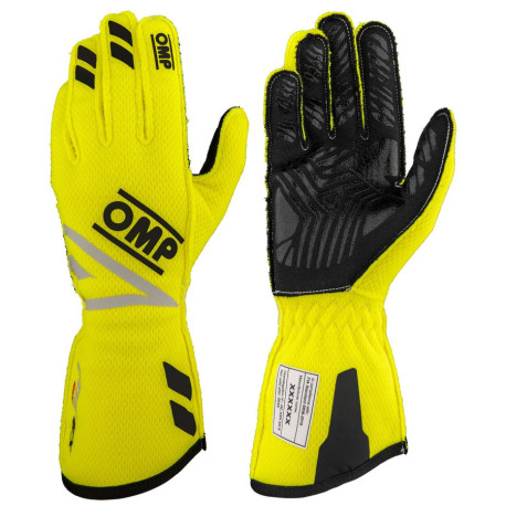 Gloves Race gloves OMP ONE EVO FX with FIA homologation (external seams), fluo yellow | races-shop.com