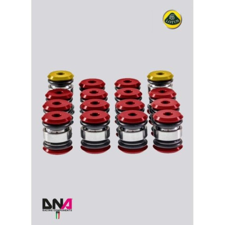 Hard bushings DNA RACING standard suspension arms uniball kit (complete) for LOTUS ELISE L4 TOYOTA (2004 -) | races-shop.com