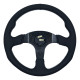 steering wheels 3 spoke steering wheel RACES Spirit, 350mm, leatherette, 30mm offset, black | races-shop.com