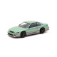 Car models TARMAC WORKS model car 1/64 Nissan Silvia S13 Vertex | Green / Grey | races-shop.com