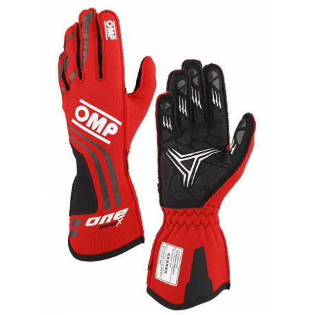 Gloves FIA race gloves OMP ONE EVO X (external stitching), red | races-shop.com