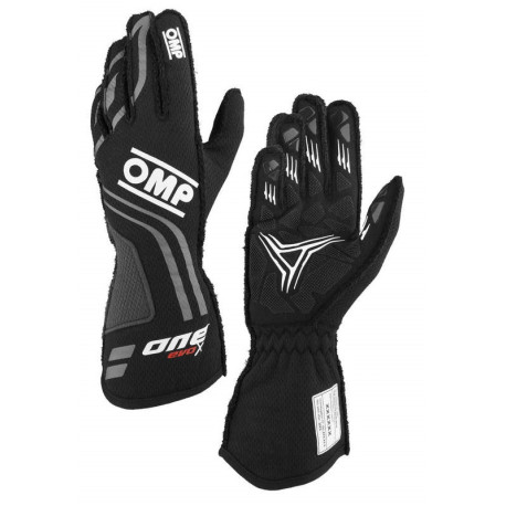 Gloves Race gloves OMP ONE EVO X my2024 with FIA homologation (external stitching) black | races-shop.com