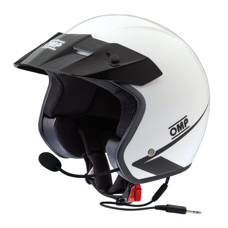 Open face helmets ECE open-face race helmet OMP Star-J Intercom, white | races-shop.com