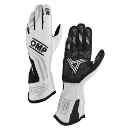 FIA karting gloves OMP KS-X (external stitching), white