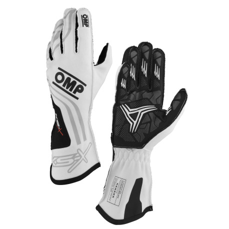 Gloves FIA karting gloves OMP KS-X (external stitching), white | races-shop.com