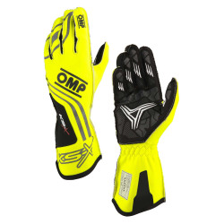 FIA kids karting gloves OMP KS-X (external stitching), yellow