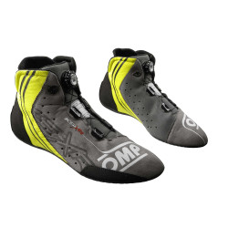 FIA karting shoes OMP KS-X R, black/grey/fluo yellow