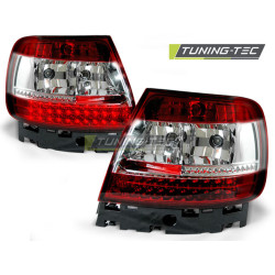 LED TAIL LIGHTS RED WHITE fits AUDI A4 B5 11.94-09.00