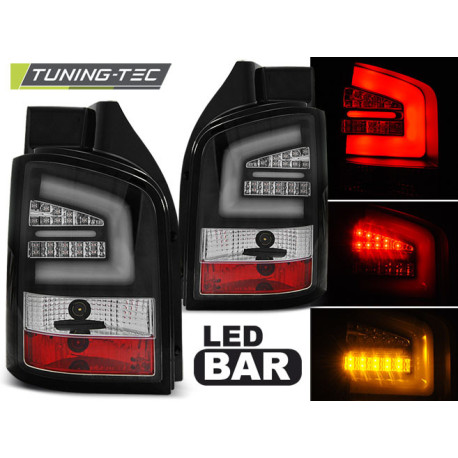 Lighting LED BAR TAIL LIGHTS BLACK fits VW T5 04.03-09 | races-shop.com