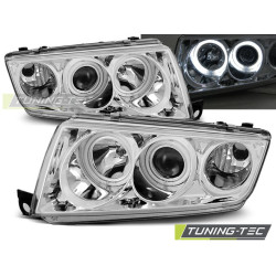 HEADLIGHTS ANGEL EYES CHROME fits SKODA FABIA I 12.99-08