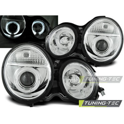 HEADLIGHTS ANGEL EYES CHROME fits MERCEDES W210 E-KLASA 95-05.99