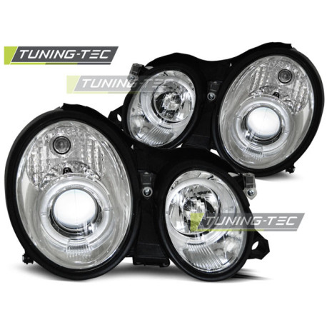 Lighting HEADLIGHTS ANGEL EYES CHROME fits MERCEDES W208 CLK 03.97-04.02 | races-shop.com