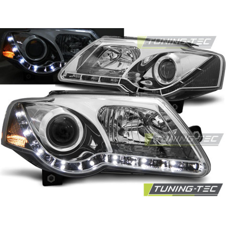 Lighting HEADLIGHTS DAYLIGHT CHROME fits VW PASSAT B6 3C 03.05-10 | races-shop.com