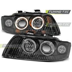 HEADLIGHTS ANGEL EYES BLACK fits AUDI A4 10.00-10.04