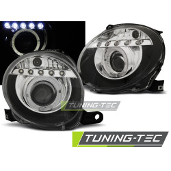 FIAT 500 07-15 PROJEKTOR BLACK LED