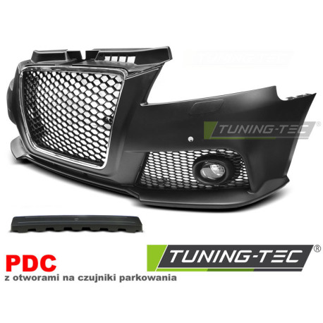 Body kit and visual accessories FRONT BUMPER SPORT CHROME BLACK PDC fits AUDI A3 08-12 | races-shop.com