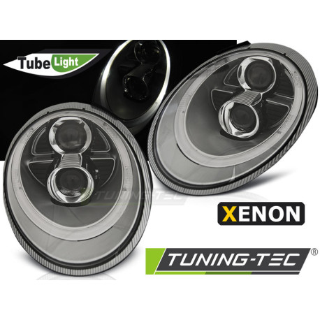 Lighting XENON HEADLIGHTS TUBE LIGHT SILVER fits PORSCHE 911 (997) 04-09 | races-shop.com