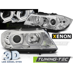 FK Pair LED DRL XENON 3D Headlights BMW 3-series E90 E91 05-8 Chrome LHD main image 1