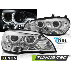 XENON HEADLIGHTS ANGEL EYES LED DRL CHROME fits BMW X5 E70 07-10