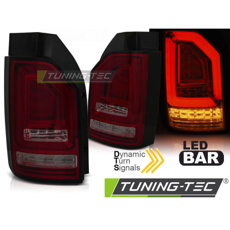 Lighting LED BAR TAIL LIGHTS RED SMOKE SEQ fits VW T6 15-19 OEM LED | races-shop.com