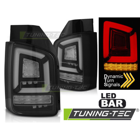 Lighting LED BAR TAIL LIGHTS BLACK SEQ fits VW T5 04.03-09 | races-shop.com