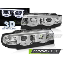 HEADLIGHTS ANGEL EYES LED 3D CHROME fits BMW E38 94-01
