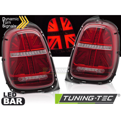 Lighting LED TAIL LIGHTS RED WHITE SEQ fits MINI COOPER F55 F56 F57 14-17 6-PIN | races-shop.com