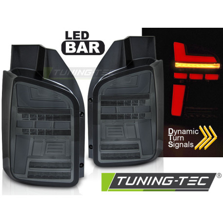 Lighting LED BAR TAIL LIGHTS SMOKE SEQ fits VW T5 10-15 | races-shop.com