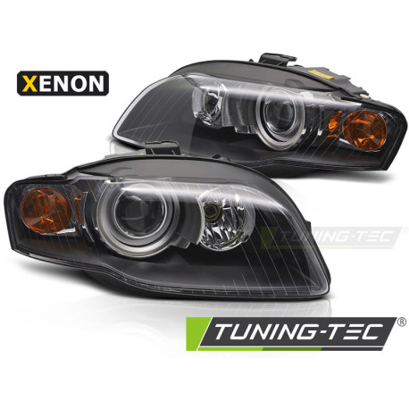 Lighting XENON HEADLIGHTS BLACK fits AUDI A4 B7 11.04-03.08 | races-shop.com