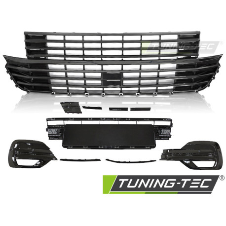 Body kit and visual accessories GRILLE W/BUMPER ELEMENT GLOSSY BLACK fits VW T6.1 20- | races-shop.com